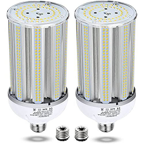 DJDTDTY 2 Pack 60W/80W/100W/120W/150W LED Corn Light Bulbs, Super Bright LED Corn Bulbs, E26 Base with E39 Adapter,White Light,9000LM LED Light Bulb